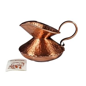 Vintage Gregorian Copperware Solid Hammered Copper Pitcher Mid Century